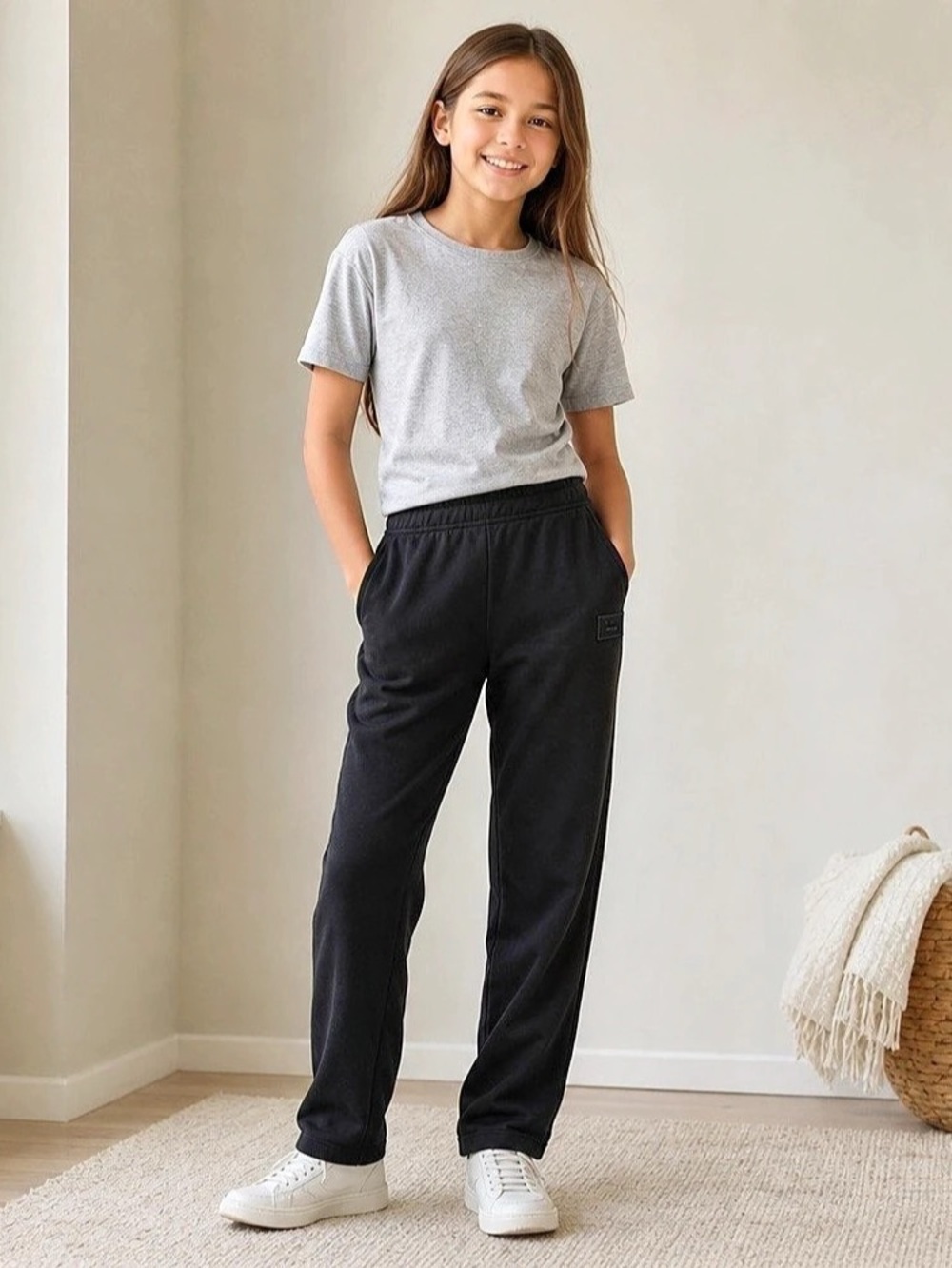 Acne Studios Face Patch Cotton Fleece Sweatpants Black